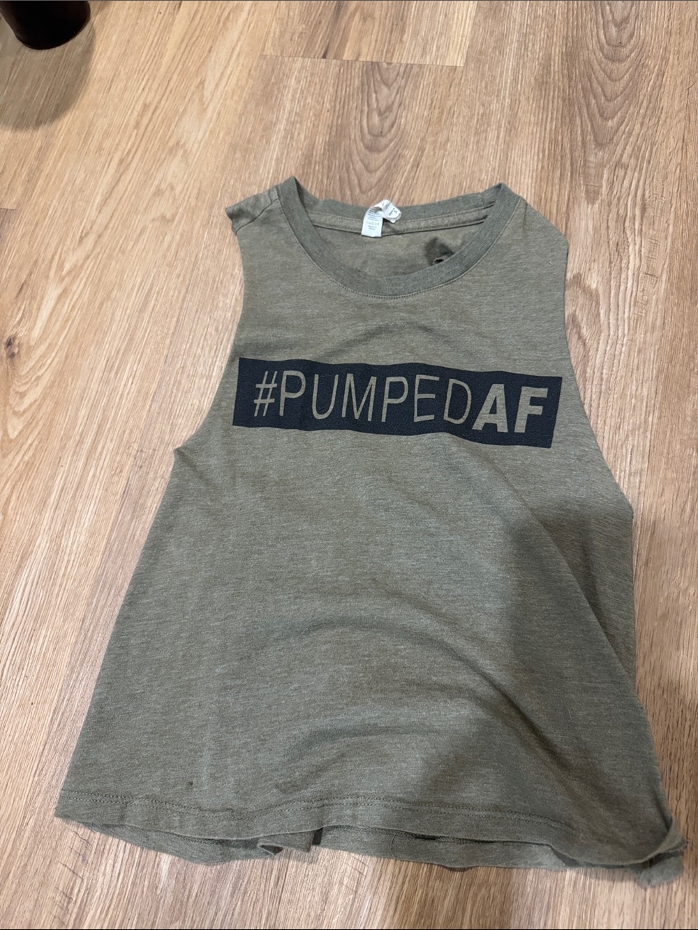 #PUMPEDAF Olive Crop Tank Top